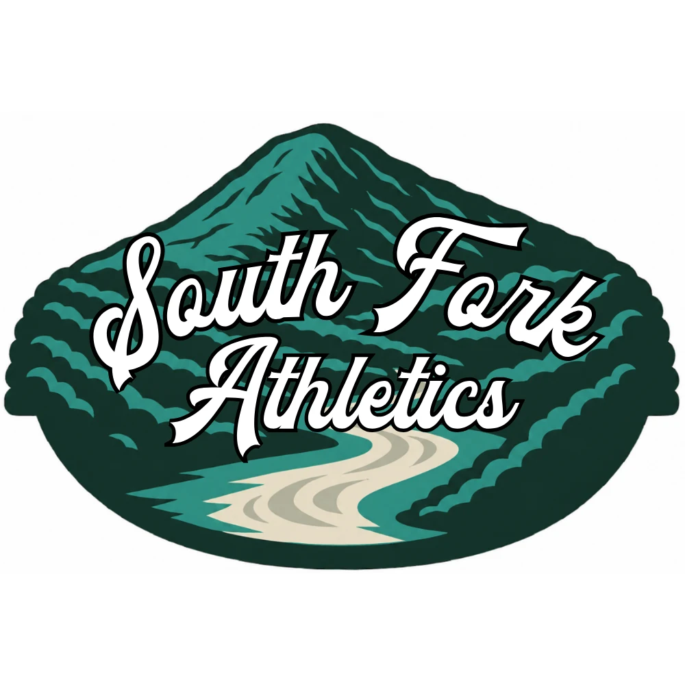 South Fork Athletics mountain and river logo